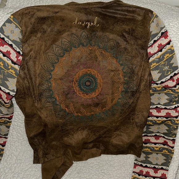 Desigual jacket brown 38 western hippie boho embroidery - Picture 4 of 5